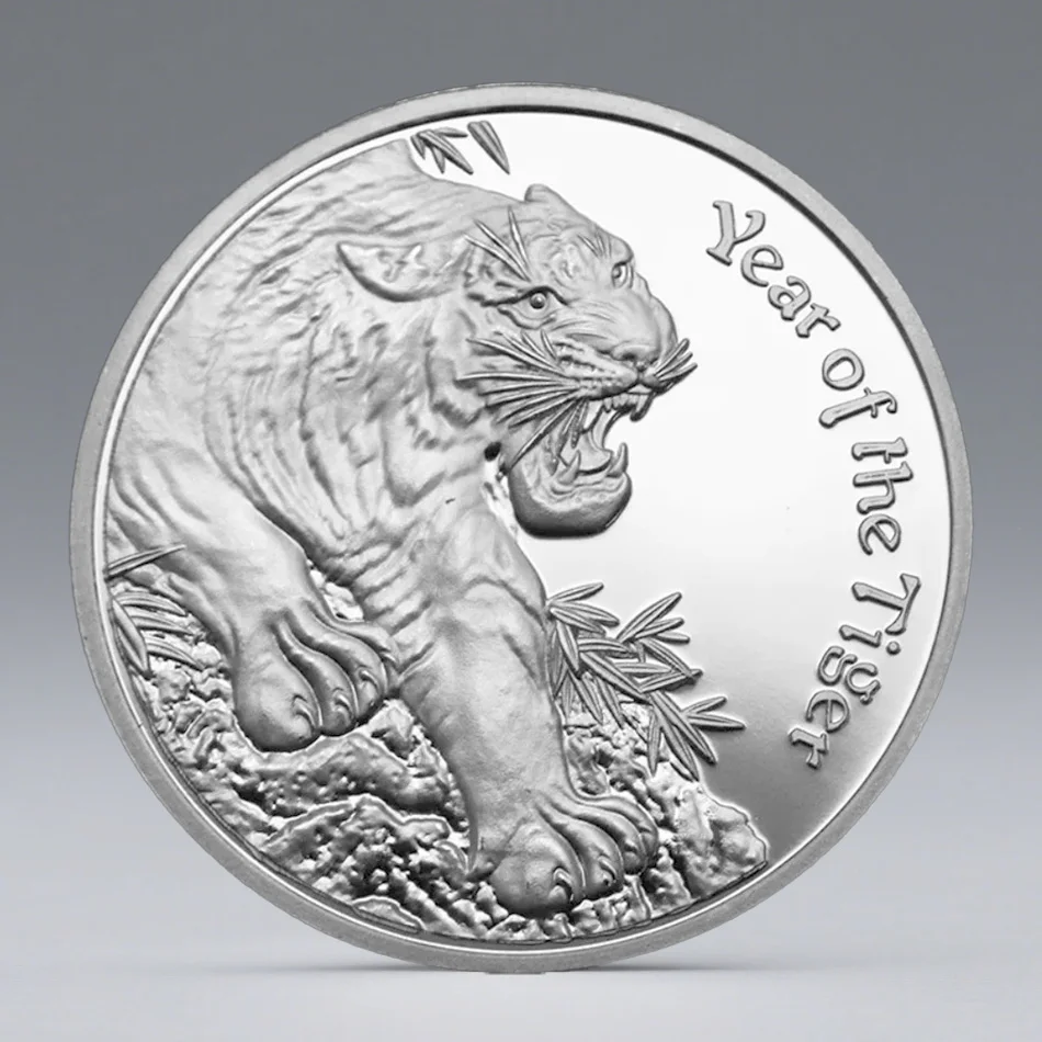 Tiger New Year Gold Plated Souvenirs Coin Home Decor Twelve Zodiac Lucky Coins