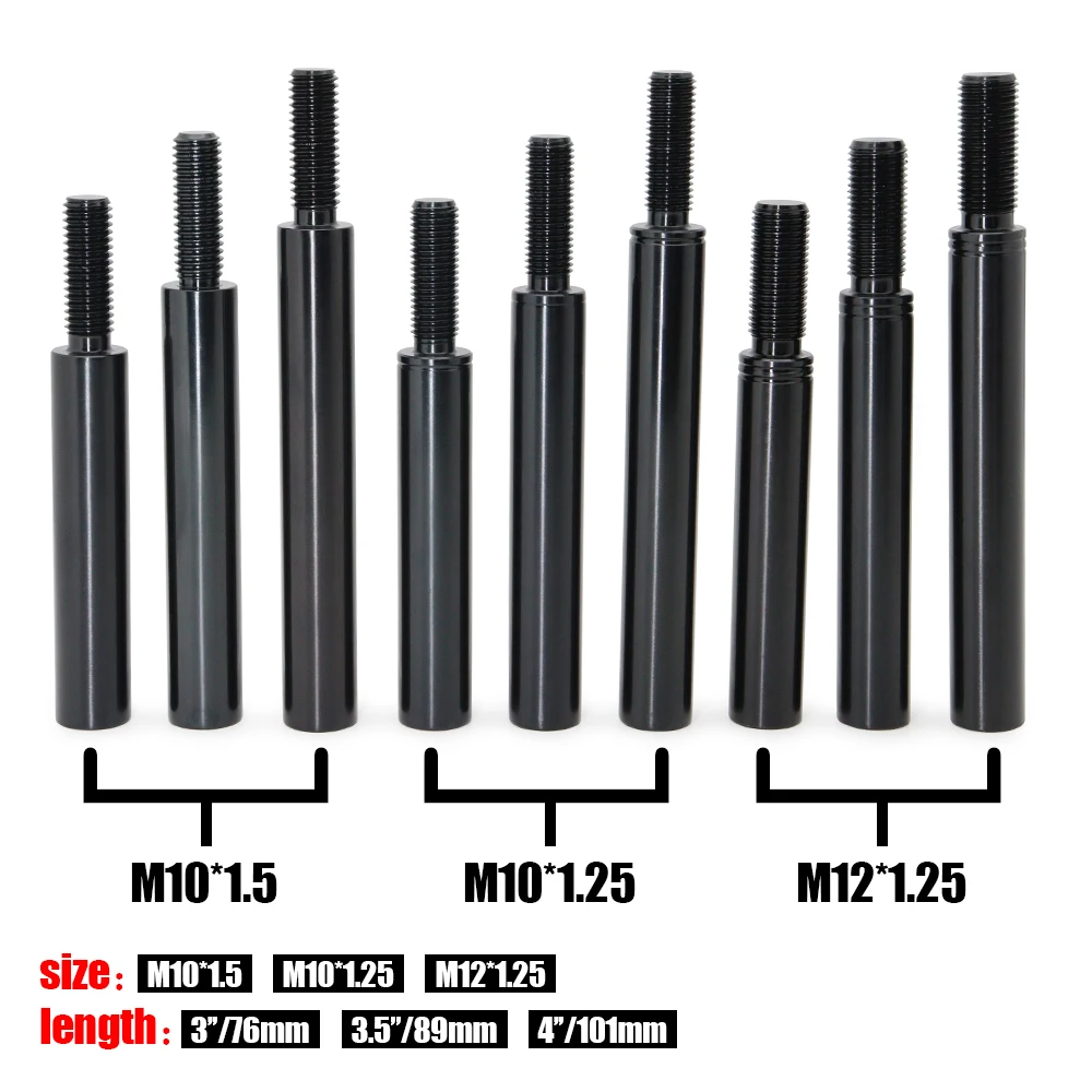 

3 дюйма, 3,5 дюйма, 4 дюйма, высококачественный алюминиевый универсальный удлинитель ручки переключения передач, автомобильный рычаг переключения передач M10X1,5 M10X1,25 M12X1,25