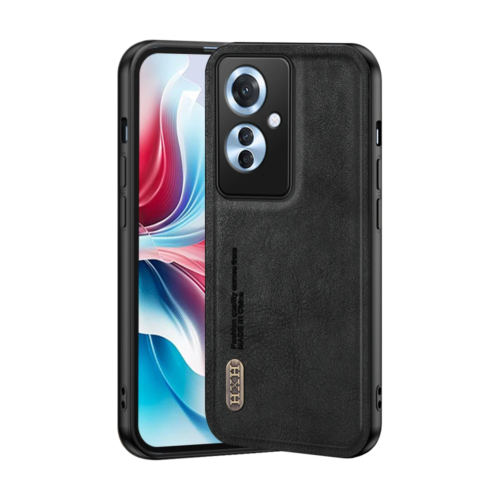 Reno11F Shell Magnetic Holder Retro Frosted Leather Phone Case For Oppo Reno11 F F25 Pro Reno 11F 5G Camera Protector Back Cover