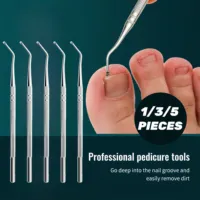 Stainless Steel Professional Pedicure Tools Curved Deep Cleaning Nail Groove Spoon, Ingrown Toenail Lifter, Toenail Dirt Removal