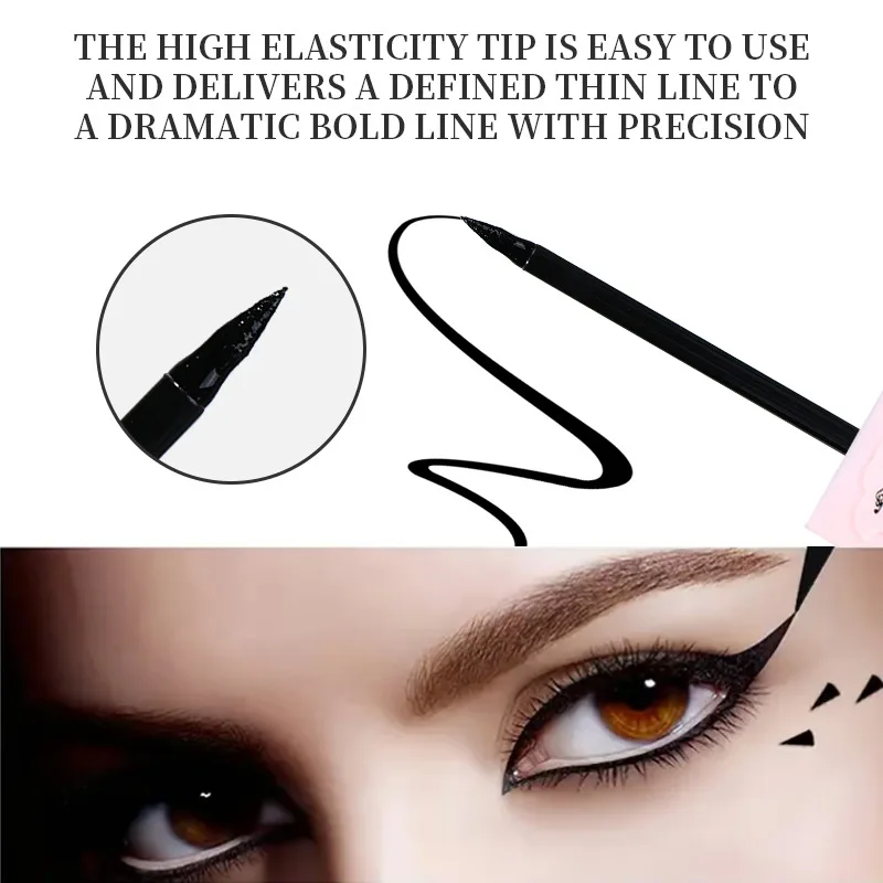 Smudge Proof Liquid Eyeliner Waterproof Quick Dry 24H Wear Long Lasting Makeup for Women No Fading