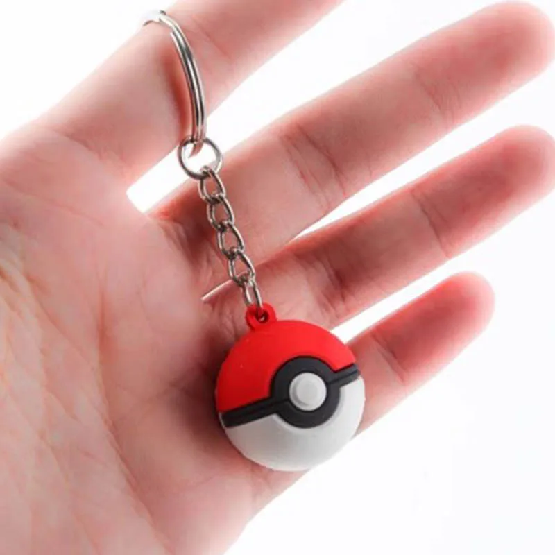 Pokemon Keychain Pikachu Cute Simple Bag Pendant Keychains Anime Pokeball Jewelry Model Key Ring Children's Toys Birthday Gift