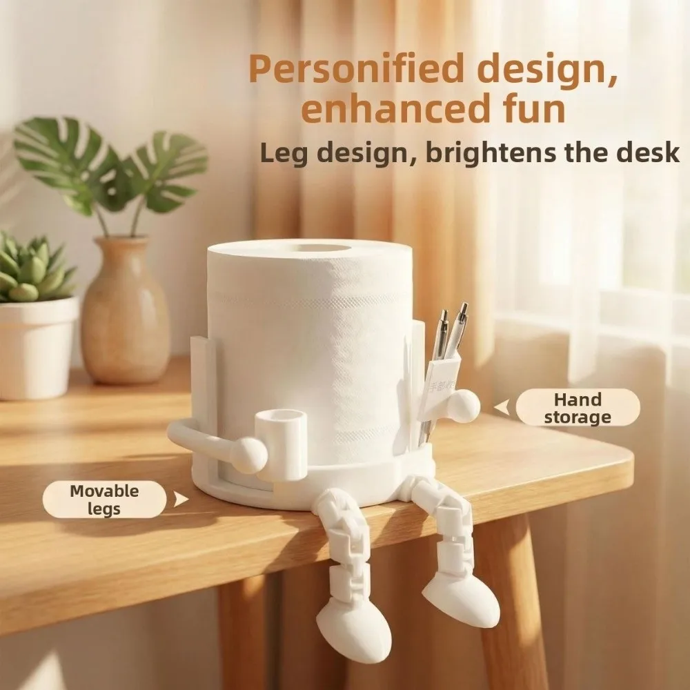 New 3D Printed Toilet Paper Holder Black White Table Stand Vertical Tissue Holder PP Reading Buddy Roll Towel Stand Bathroom Use