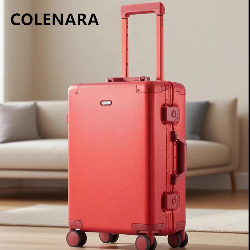 COLENARA Suitcase New Boarding Box All Aluminum Magnesium Alloy Trolley Case 20