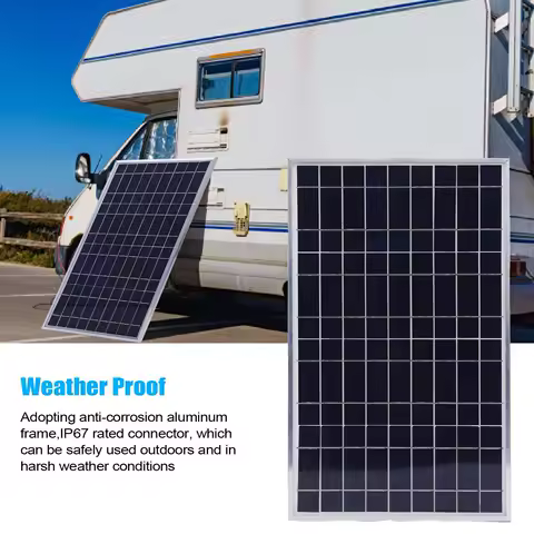Rv Solar Battery Charger 100w Solar Panel Starter Kit Inverter System Battery For Cabin Caravan Marine Trailer Rv Boat Off Grid