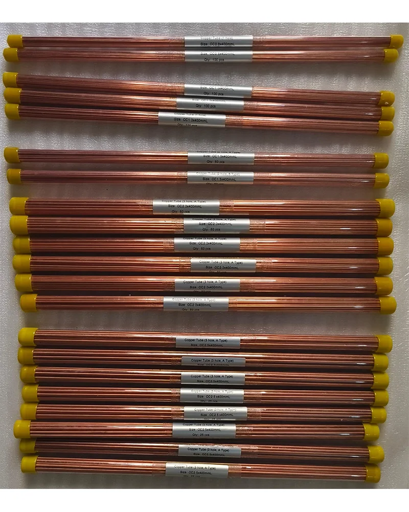 100pcs Copper electrode tube (0.3~1.0)*400mmL Single-hole tube for EDM Driling machine