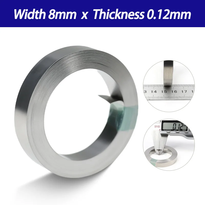 1 Rolle vernickelter Punktschweißstreifen, 10 m/Rolle, 0,1–0,2 mm, hochleitfähiger Verbindungsstreifen für 18650 21700 Li-Ionen-Akkupack