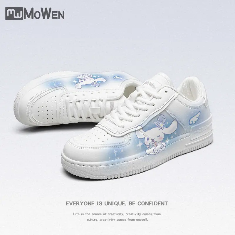 Sanrio cinnamoroll sapatos para meninas tênis brancos estudante sapatos casuais kawaii baixo estado sapatos de caminhada tênis femininos