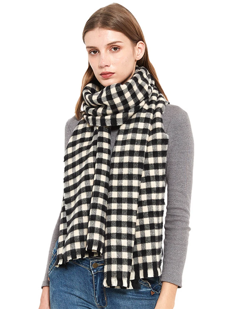 Bufanda de Cachemira de imitación para Mujer, Bufanda pequeña a cuadros para Otoño e Invierno, Pashmina para Mujer, Foulard Hiver, Bufanda, chal Unisex