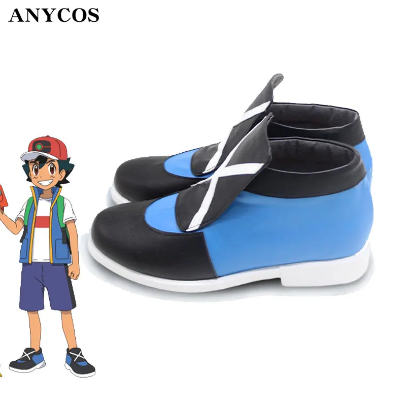 Ash ketchum cosplay sapatos halloween carnaval botas de couro do plutônio sapatos anime acessórios cosplay adereços feitos sob encomenda