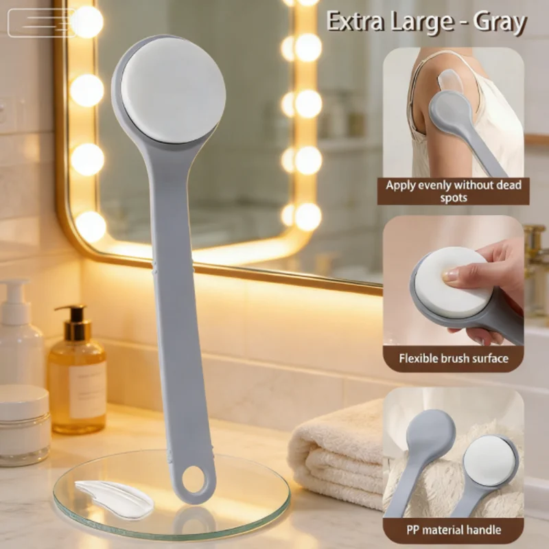 Multi-Function Long Handle Back Applicator Sunscreen Lotion Ointment Spread Tool Body Shower Cleaning Brush Self Apply Accessory