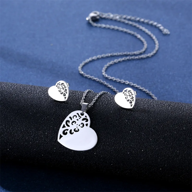 NEW Mama silver Pendant earring Necklace Set Charm Women Mother Day Love Heart Gifts Mom Necklace Jewelry Bijoux