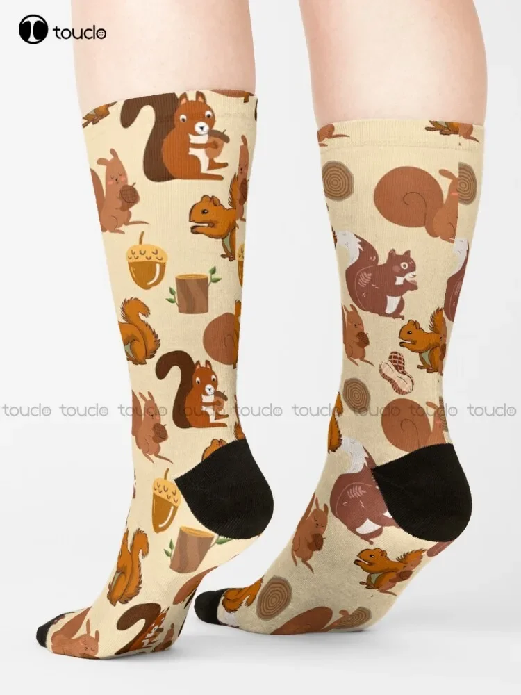 Socken mit Eichhörnchen-Motiv, Damensocken, Unisex, für Erwachsene, Teenager, Jugendliche, Weihnachtsgeschenk, individuell, HD, hochwertige Mode, neue Socken