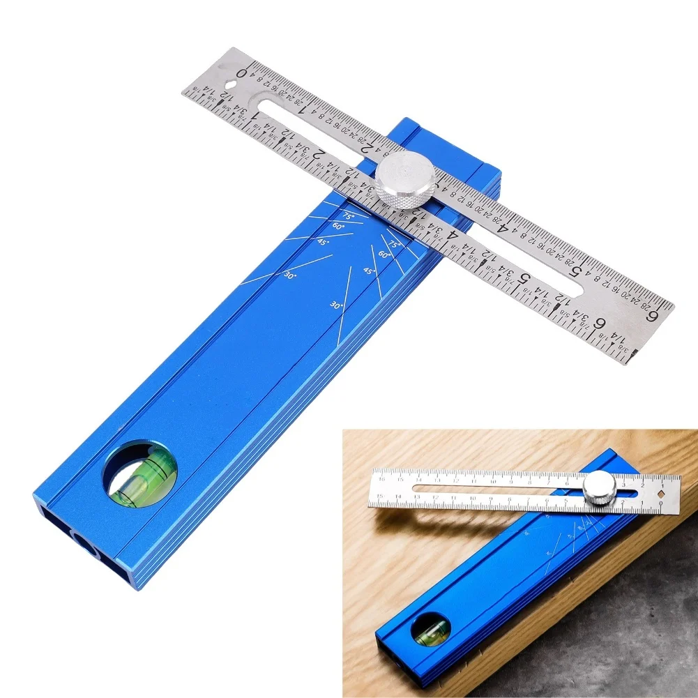 Dual-Scale Multi-Angle Positioning Marker Bubble Level, Double-scale Protractor, Woodworking Multi-angle Positioning Ruler