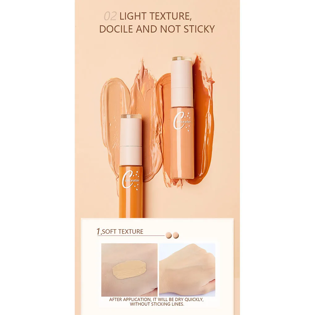 3pcs Concealer Stick Double Head Concealers Pen Spots Matte Cover