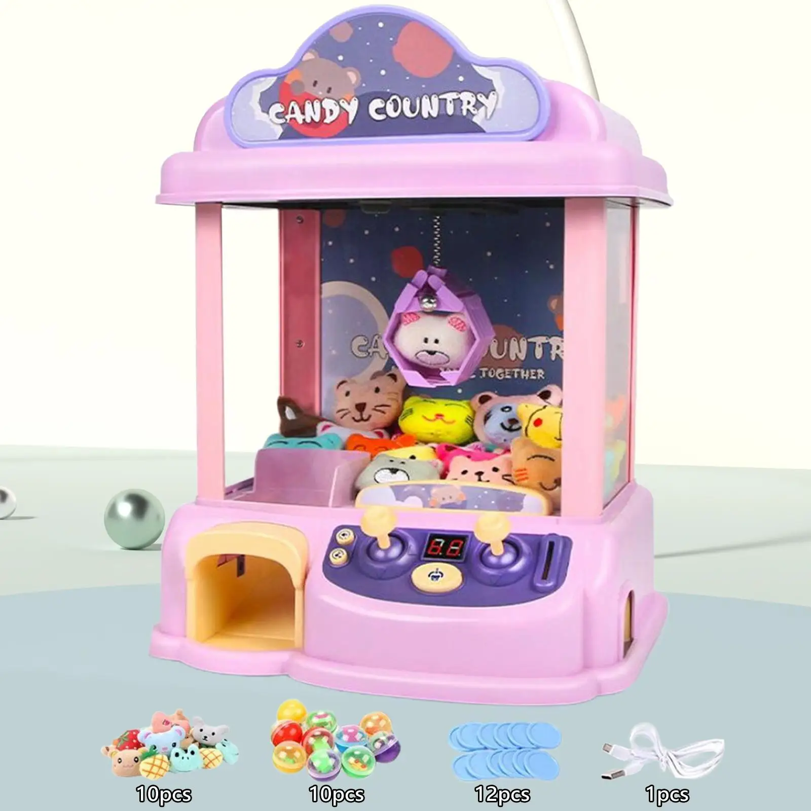 

Small Claw Machine with Lights and Sounds for Ages 3 Pretend Play Children