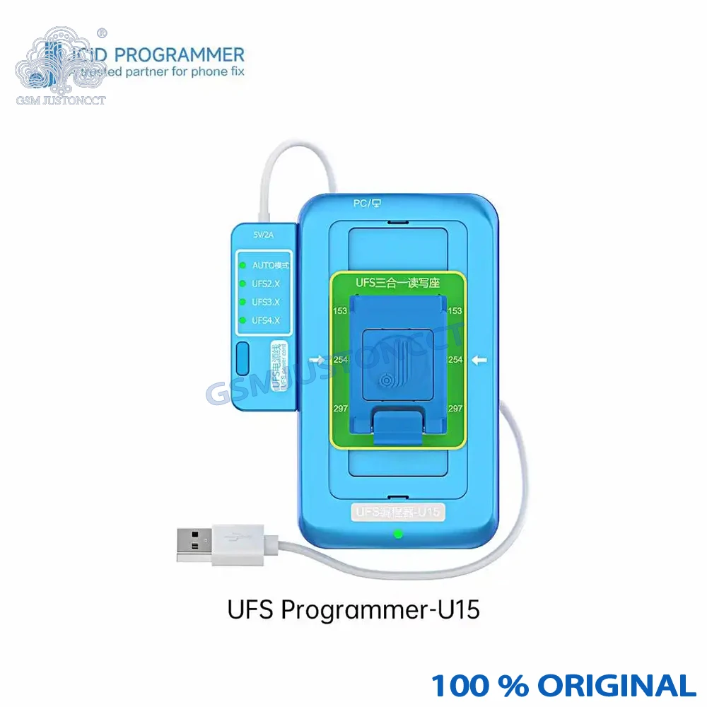 

JCID UFS Programmer U15 Box for BGA315 BGA254 BGA297 UFS2.X 3.X 4.X NAND Chip Identify Read and Write Short Circuit Protection