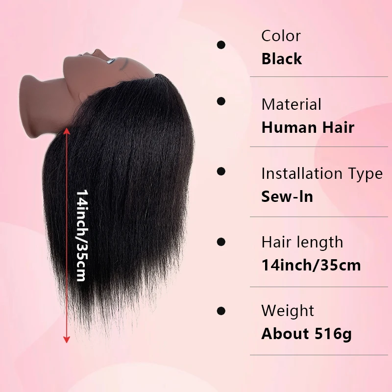 Afro Black Long Straight Hair Human Hair Training Mannequin Head with Hair for Braiding Cornrow Practice Training Mannequin Head