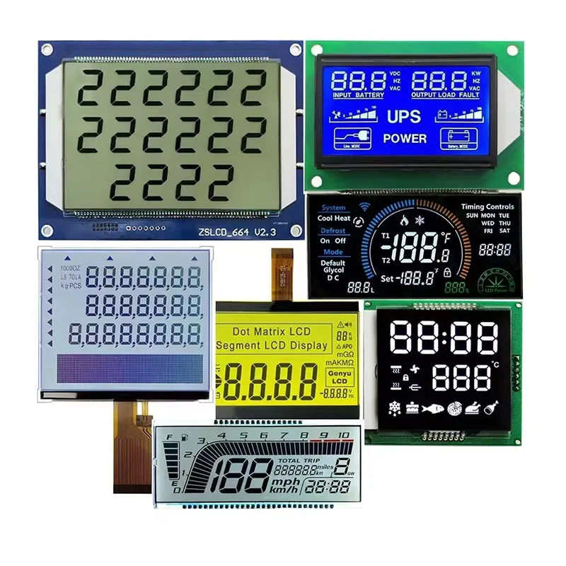 custom lcd display OEM monochrome segment lcd glass with backlight cob lcd screen