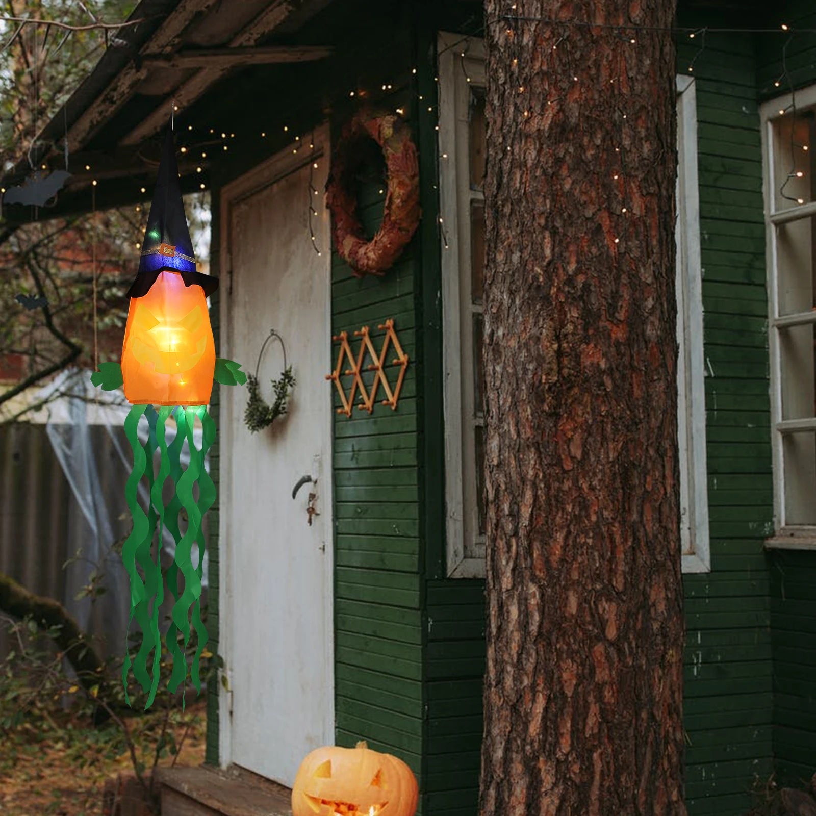 

Pumpkin Hanging Lights Halloween Windsock Unique Design Bright Outdoor Indoor Party Garden Festival Decorations Halloween