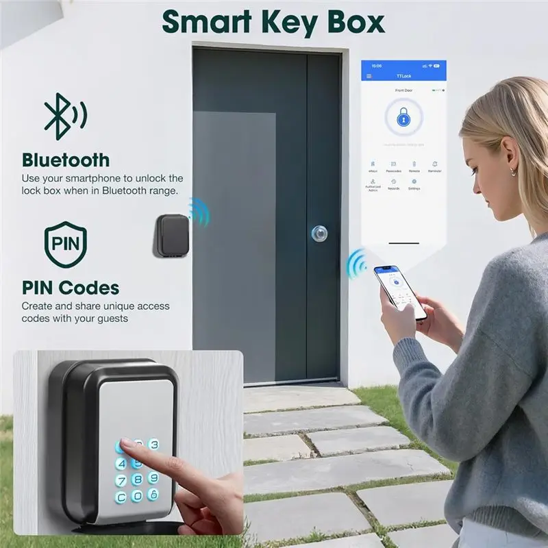 ?Smart Key Lock Box Electronic Bluetooth Lock Box With APP Control And PIN Code Type For Airbnb-Real Estate Agent Office