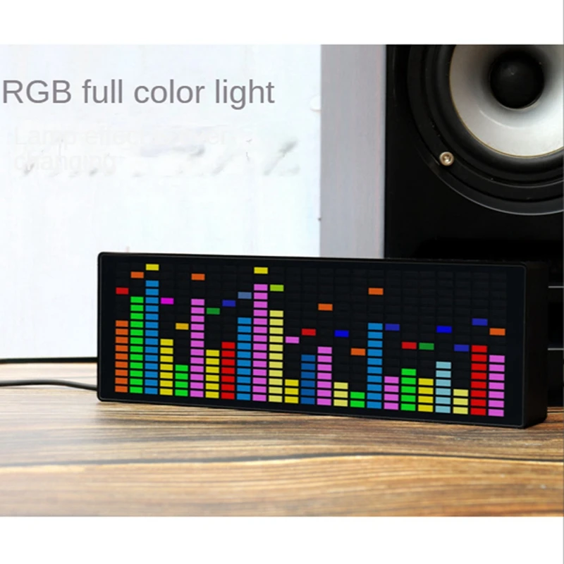 Color LED Music Spectrum Electronic Clock 1624RGB Polar Atmosphere Lamp (Voice+Wire Control)