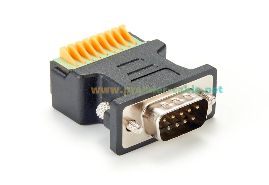 9-poliger lötfreier Stecker DB9 auf Klemmenblock-Stecker, Adapter, Breakout-Board (DB-9) männliche Buchse auf Klemmenfederblock-Adapter – Detail 6