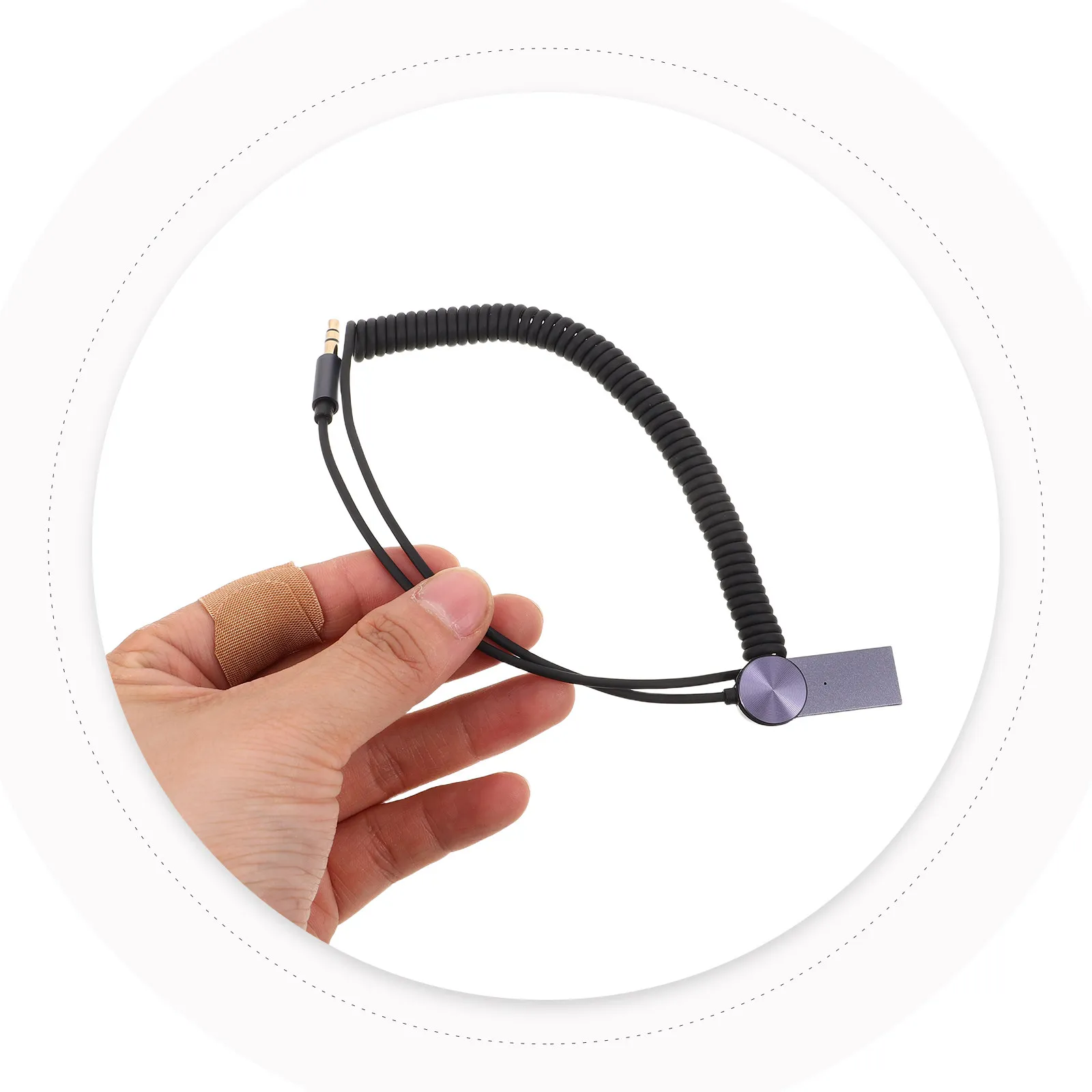 Car Audio Receiver Adapter Compact Design Supports Calls Navigation Playback Compatible Vehicles Smartphones