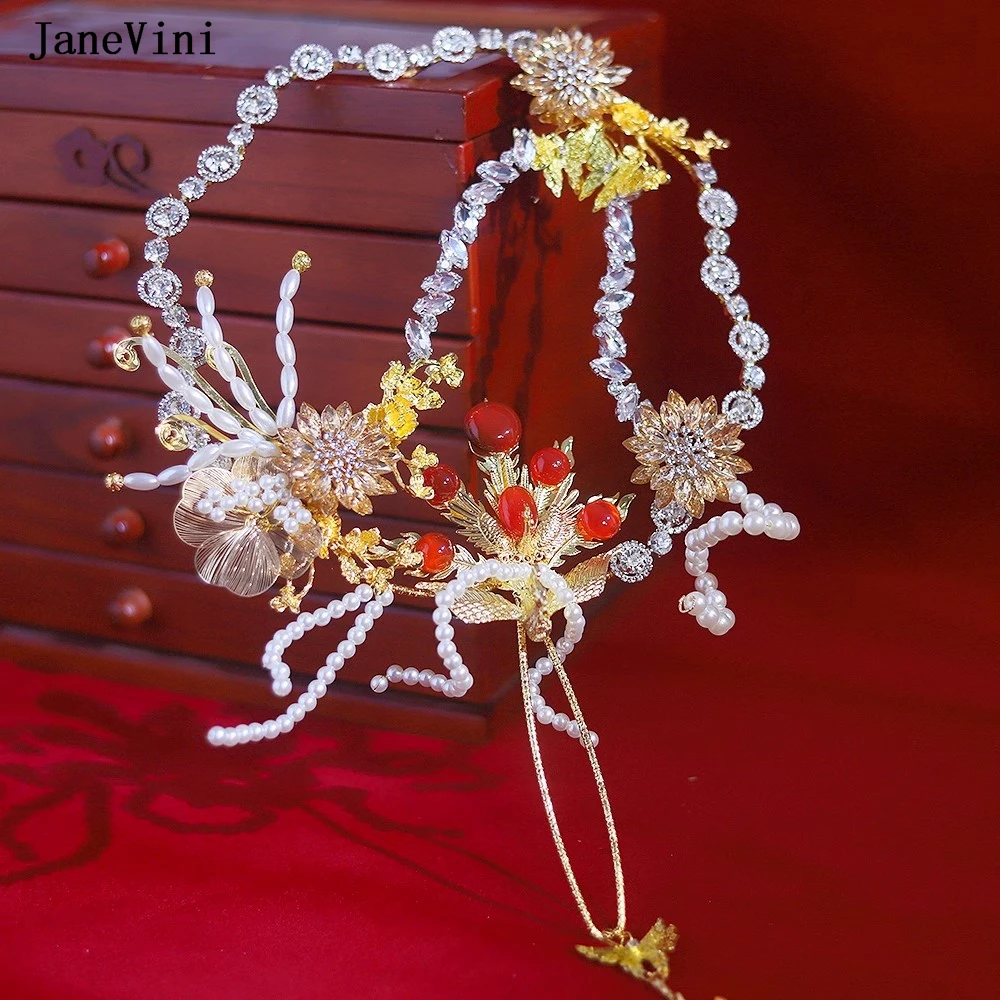 JaneVini 2024 Sparkly Crystals Chinese Bridal Hand Bouquets Fan Artificial Flowers Metal Hollow Fan Jewelry Wedding Accessories