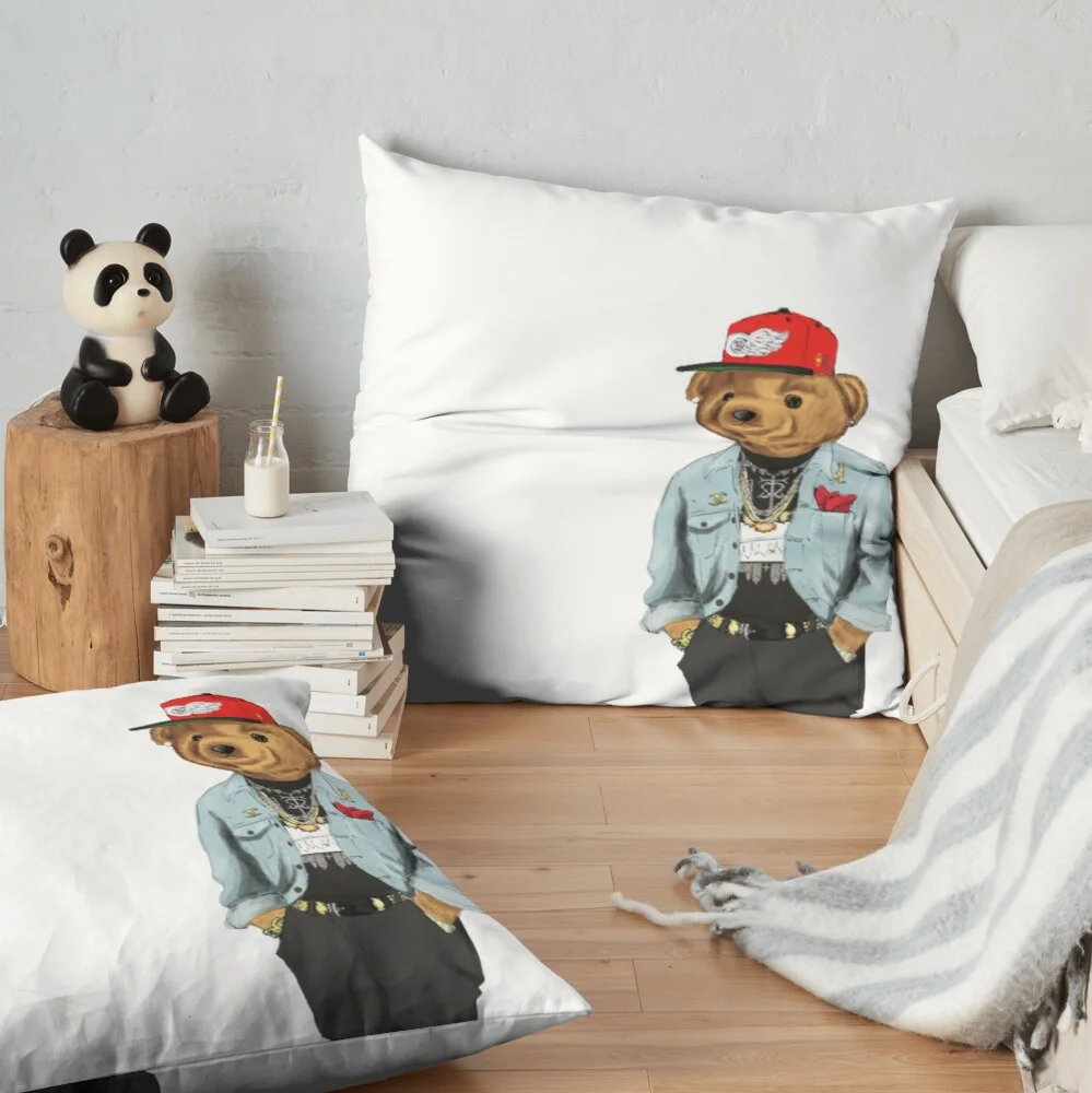 Teddy Bear Big Sean Decoration Pillow Case Sofa Waist Throw Cushion Cover Home Decor