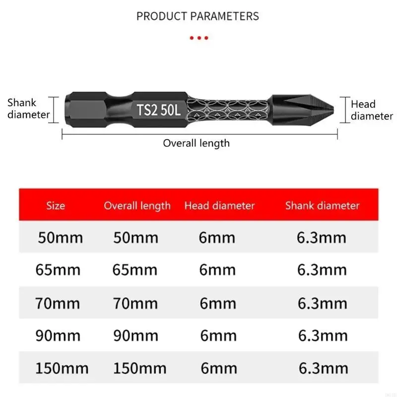964E PH2 Screwdriver Bit not Slip Long Designs Screwdriver Bit Simple Operate for High Torques Applications 150mm