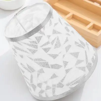 Fabric Wall Lamp Shade Silver Diamond Pattern E14 Compatible Lampshade Replacement for Bedroom Living Room