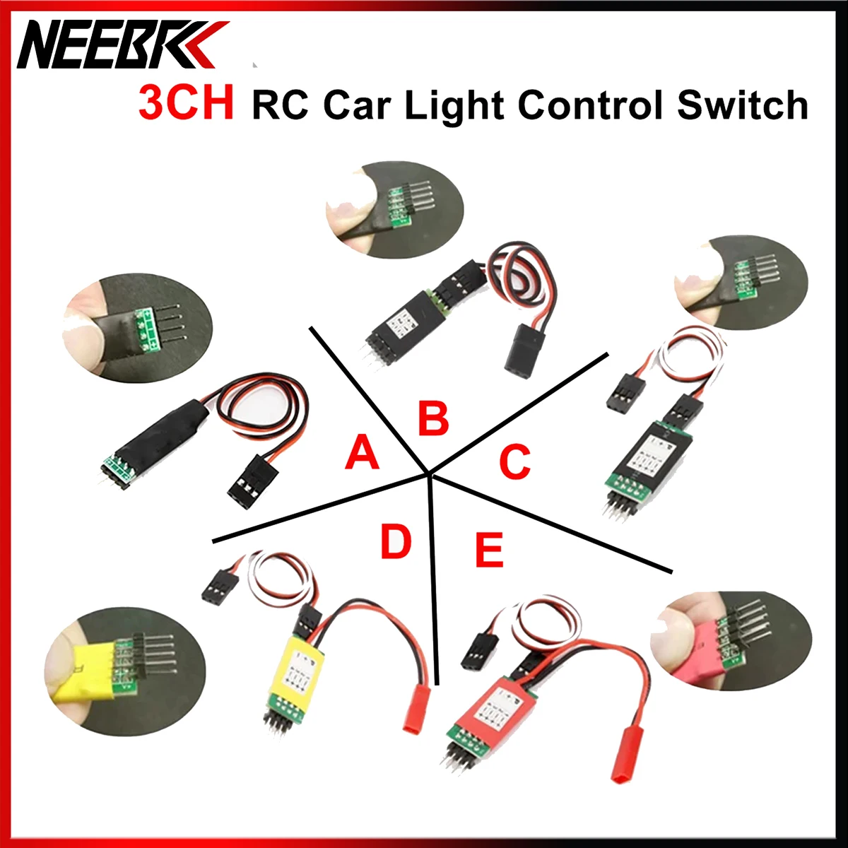 

NEEBRC RC 3CH панель переключателя управления лампочка фотовспышка включение/выключение для радиоуправляемой модели автомобиля детали компонентов аксессуары