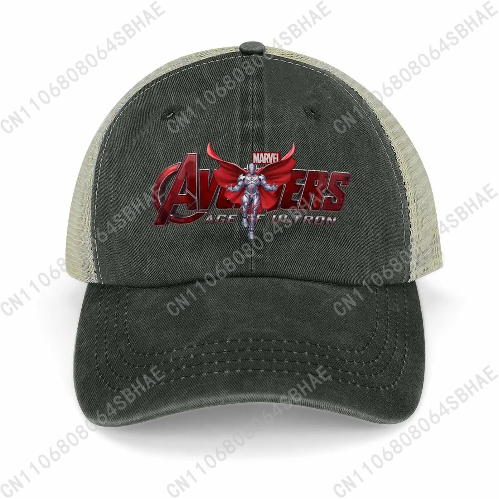 

Marvel Ultron Mesh Cowboy Hat Hollow Ventilated Summer Cap Men Women Outdoor Sun Hat Adjustable Strap Custom Cosplay
