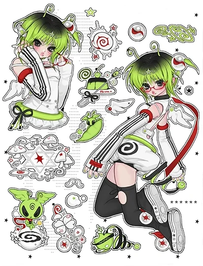 2pcs Angel Girl Sticker Goo Card Character Sticker Notebook Material DIY view 3