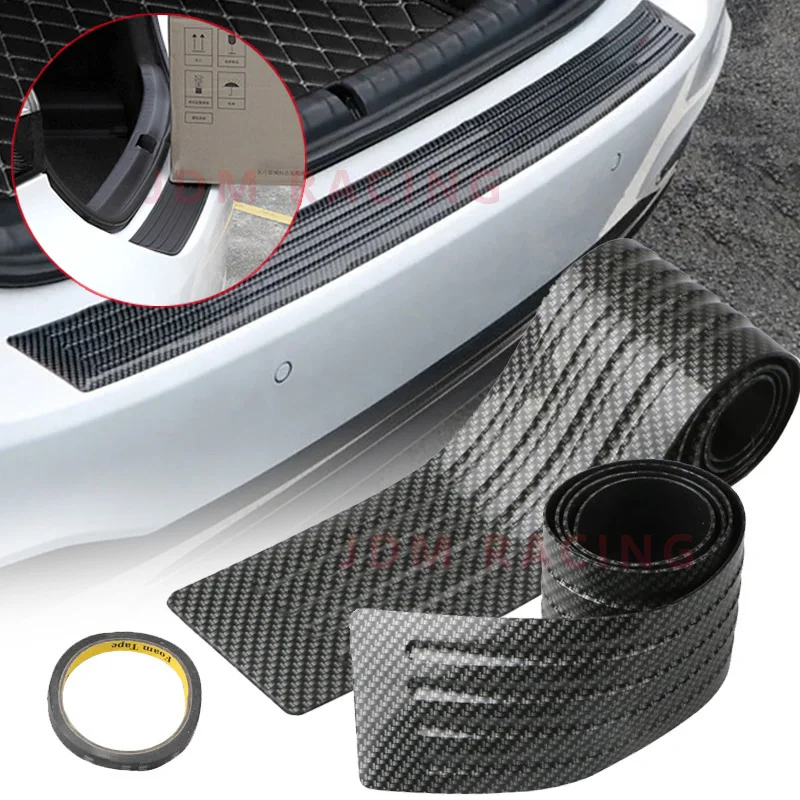 Strisce di protezione per portiera universale per bagagliaio per auto in fibra di carbonio Protezione per davanzale Protezione per paraurti posteriore Modanature in gomma Striscia di copertura per rivestimento