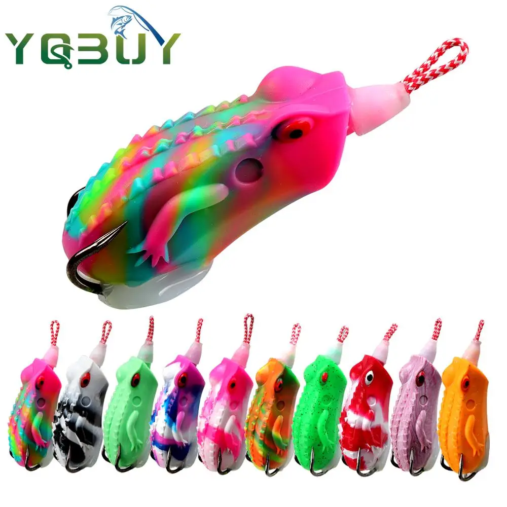 Fishing Soft Frog Lure 6cm/14.2g with Double Blood Hook TopWater Frog Artificial Bait