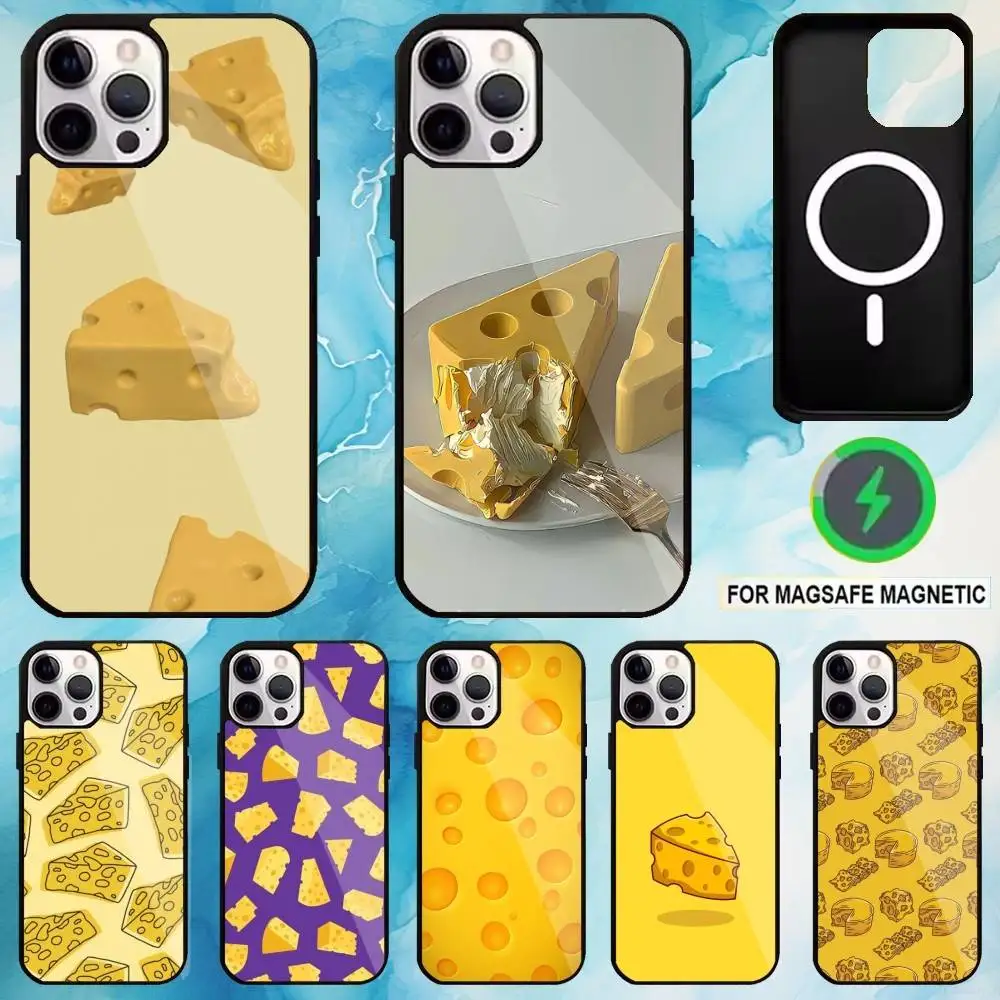 

Cheese Phone Case For iPhone17,16,15,14,13,12,11 Plus,Pro Max Magnetic For Magsafe Wireless Charging