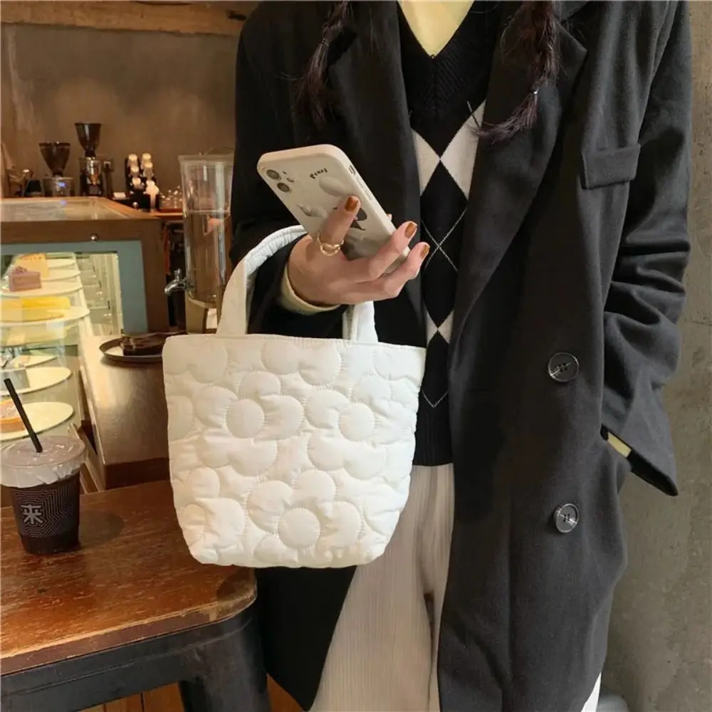 Lovly Flower Women\'s Small Handbags Quilted Flora Female Daily Lunch Shoulder Bag Simple Ladies Tote Clutch Purse Shopping Bags