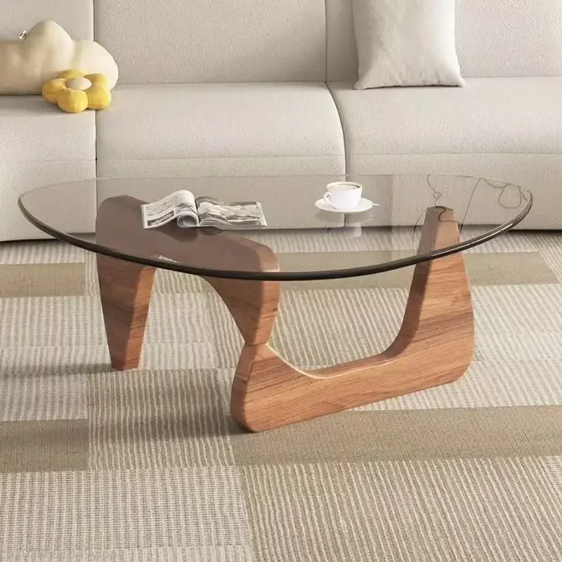 Home Creative Glass Tea Table Modern Simple Light Luxury Glass Coffee Tables Tempered Glass Home Balcony Corner Table