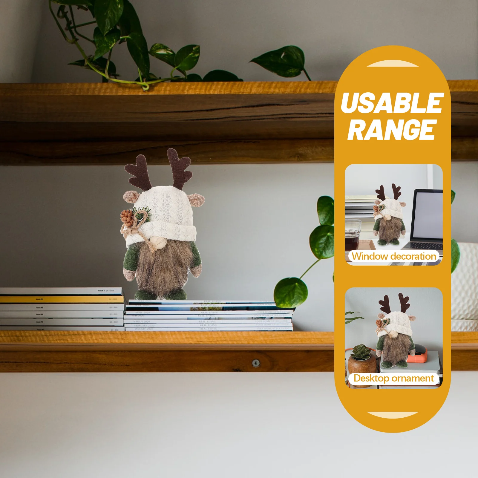 Świąteczny Gnom z Rogami Miękki Wypełniacz z Bawełny PP Ozdoba Motyw Leśny Dekoracja na Biurko do Domu Unikalny Wystrój Gnom Świąteczny Dekoracja Pokoju