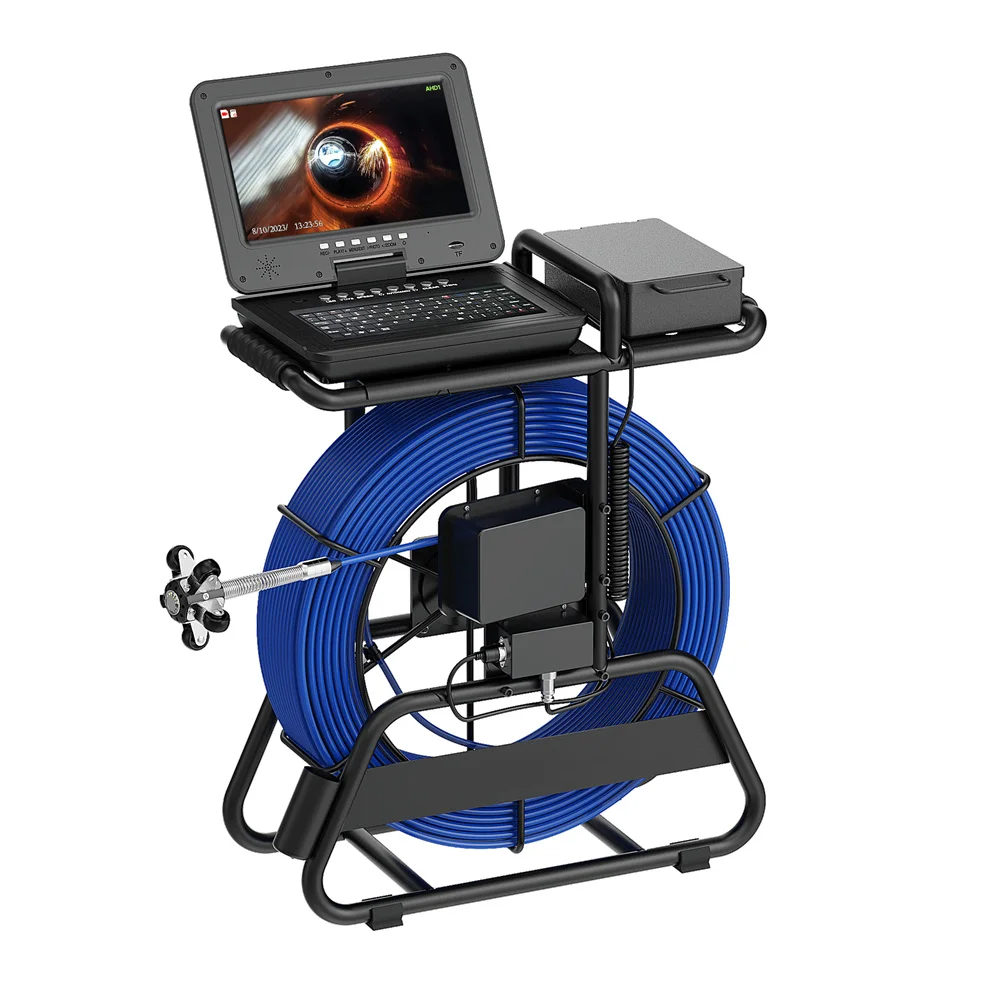 512HZ Sewer Inspection Camera System, Dual‑Lens Pipeline Endoscope With Dual Reels and Dual Cables