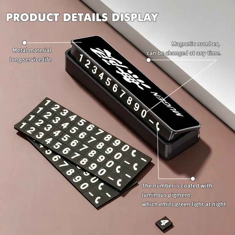 For Honda Car Temporary Parking Card Phone Number Card Plate Accessories Mugen Type-R Type-S VTEC INSPIRE DOHC Modulo Pilot