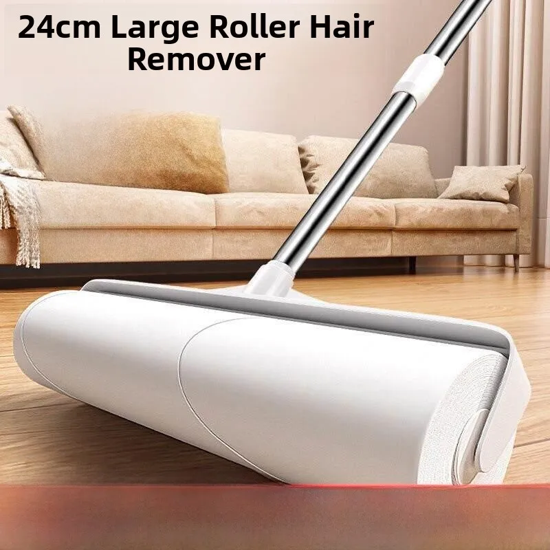 

Long Pole Sticky Hair Remover Roller Floor Dust Cleaning Tool Tearable Paper for Bed Hair And Floor Dust Collection