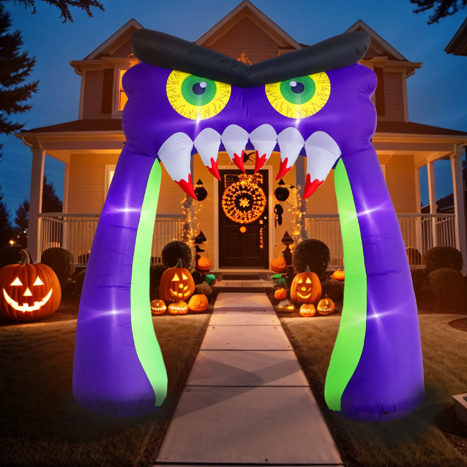 10FT Giant Owl Halloween Blow Up Party Yard Decor, Halloween Inflatable Archway Series Outdoor Decorations with LED Lights