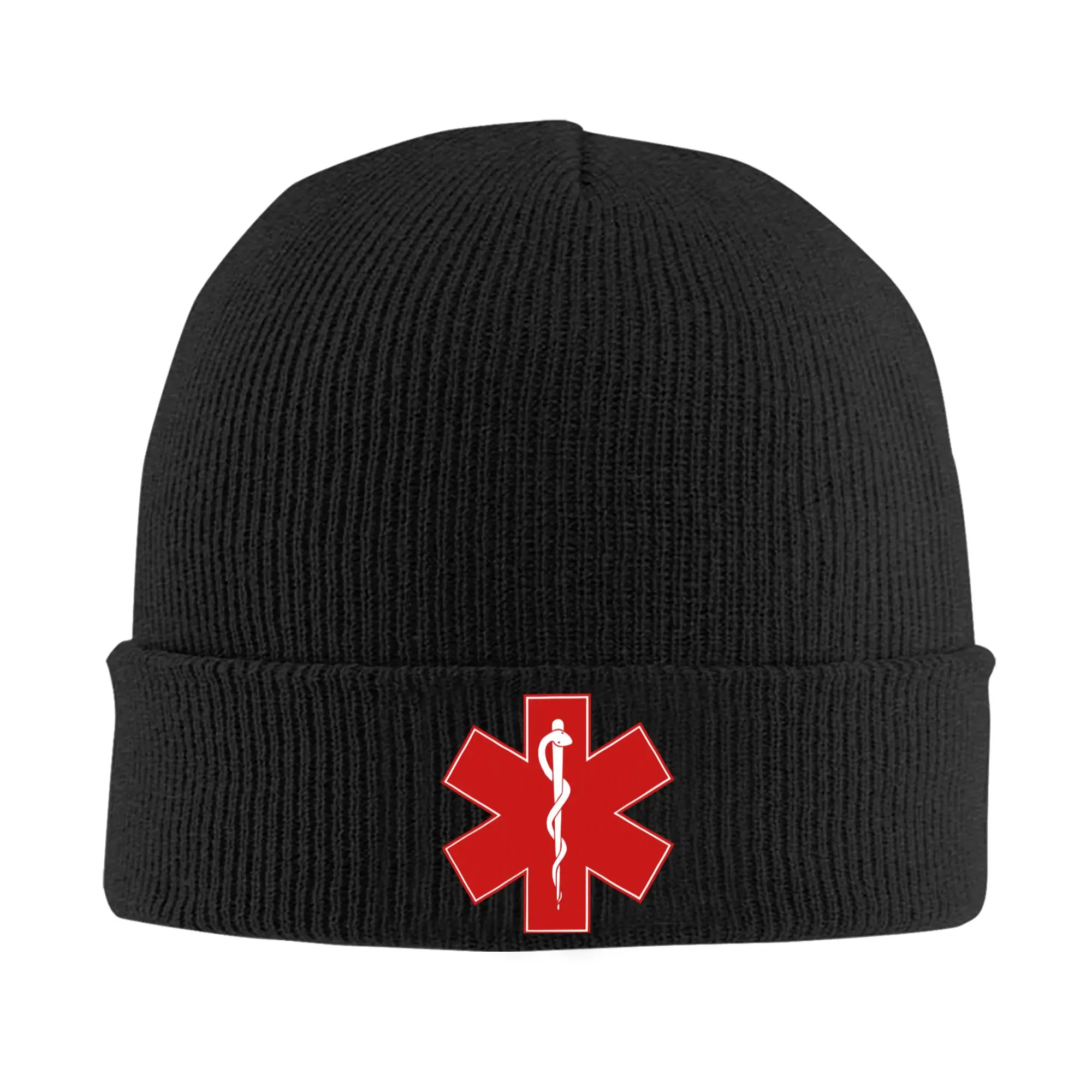 Star Of Life Skullies Beanies Caps Unisex Winter Warm Knitted Hat Men Women Cool Adult Emergency Services Bonnet Hats Ski Cap