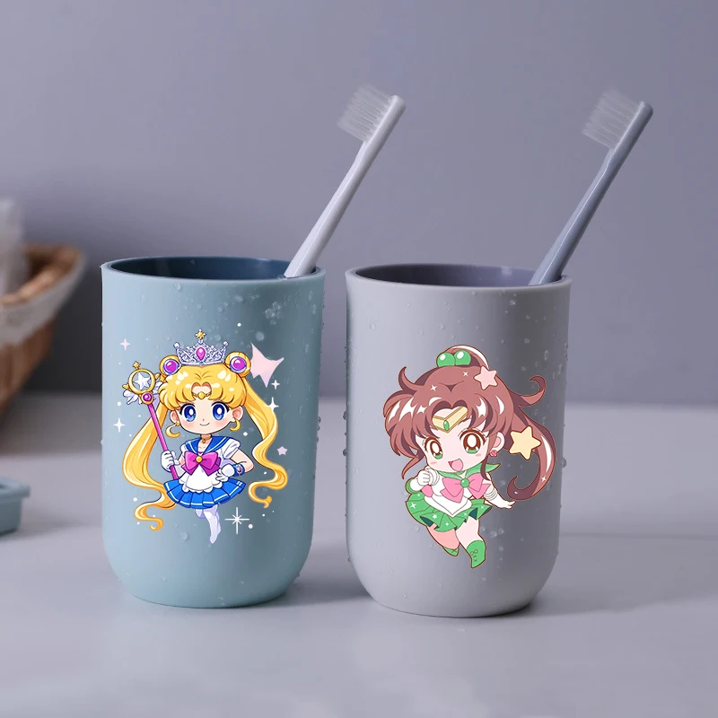 Sailors Moons Home Water Cups Girl Cute Cartoon Rinsing Cup Large Capacity Toothbrush Cup Fashion Anime Breakfast Glass Mug Gift