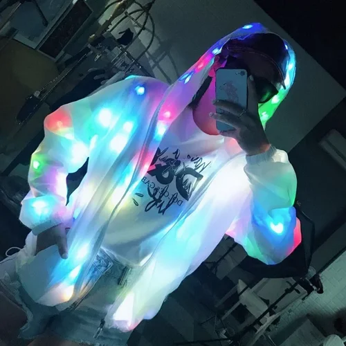 Imagen 1 del producto Abrigo con iluminación LED, disfraz luminoso, ropa creativa impermeable, abrigo con luces LED para baile, ropa para fiesta de Navidad