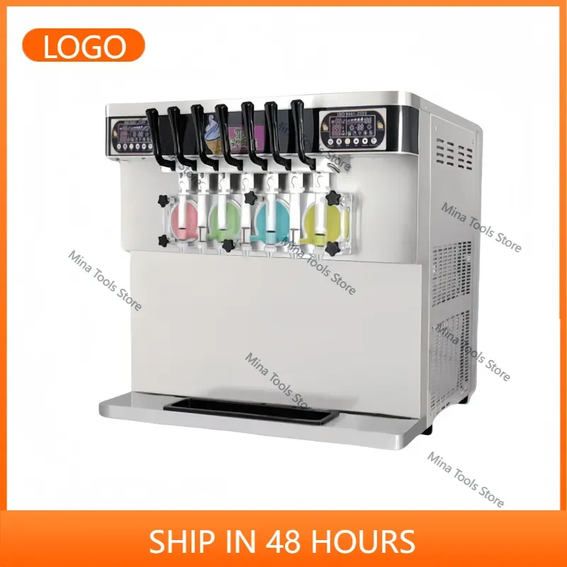 Commercial Ice Cream Machine Soft Serve Ice Cream Maker 5 Flavors 5 Colors Ice Freezer Machine for Hotels