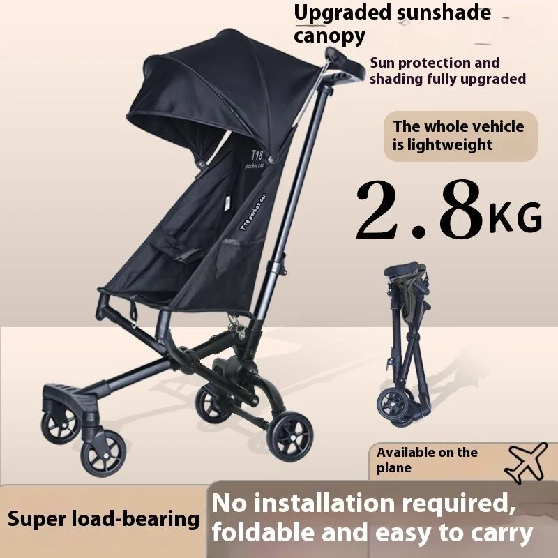 

Pocket Umbrella Stroller - Ultra-Lightweight Foldable Travel Pushchair for Big Kids, Compact Baby Walking Companion